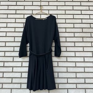 NWT Viktor & Rolf Black Little Black Dress Belted Fit Flare Pockets Italy 42